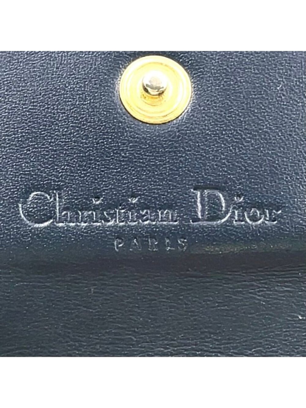Dior Trotter Saddle Pouch Leather Canvas Navy Coin Case Gold - Picture 4 of 15